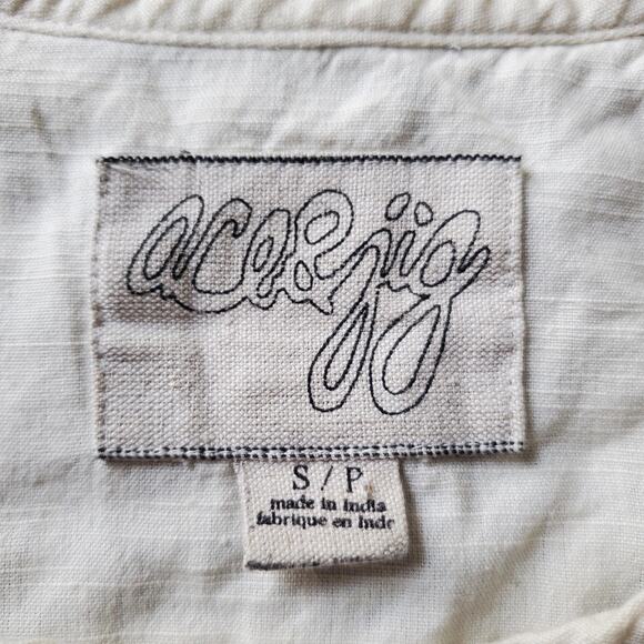 Ace & Jig Jacket Womens Small Gray Blue Plaid Woven Button Front Made India - Picture 4 of 7